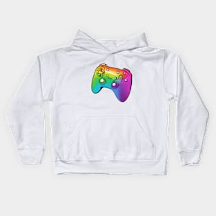 Vibrant Gamer's Paradise: Colorful Game Controller Design No. 546 Kids Hoodie